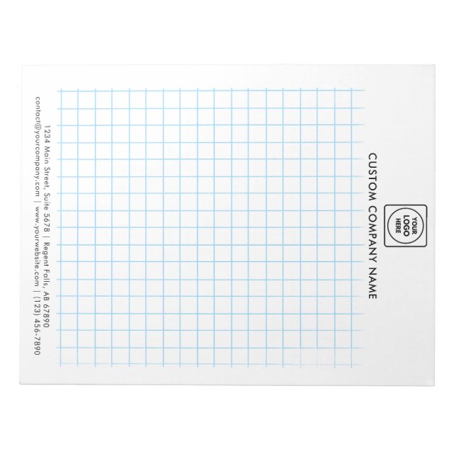 Cuaderno de notas con gráfico de empresa minimalis (Frente)