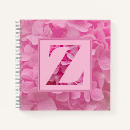 Cuaderno de notas con letra "Z" de alfabeto floral
