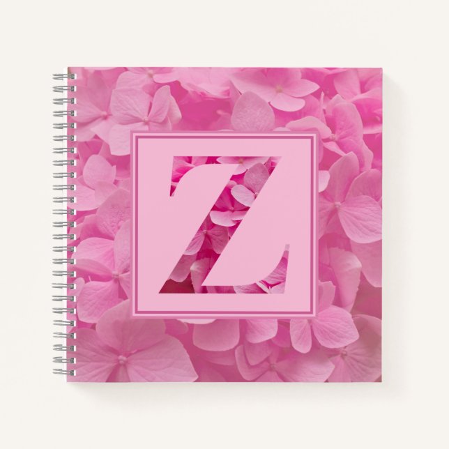Cuaderno de notas con letra "Z" de alfabeto floral (Anverso)