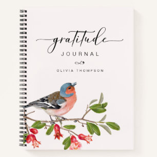 Cuaderno de notas con nombre de follaje de pájaro