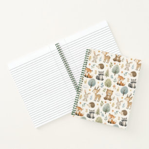 Cuaderno de notas con patrón adorable de animales 