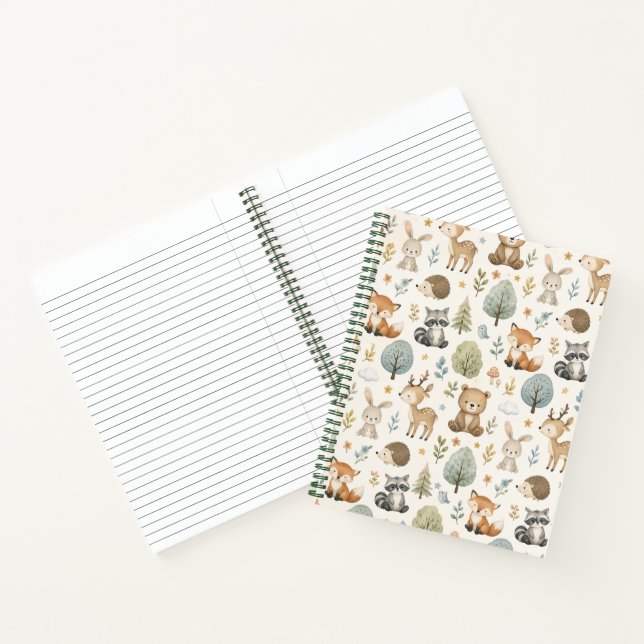 Cuaderno de notas con patrón adorable de animales  (Interior)