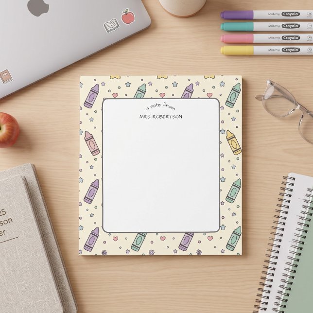 Cuaderno de notas con patrón de crayones para agra (Subido por el creador)