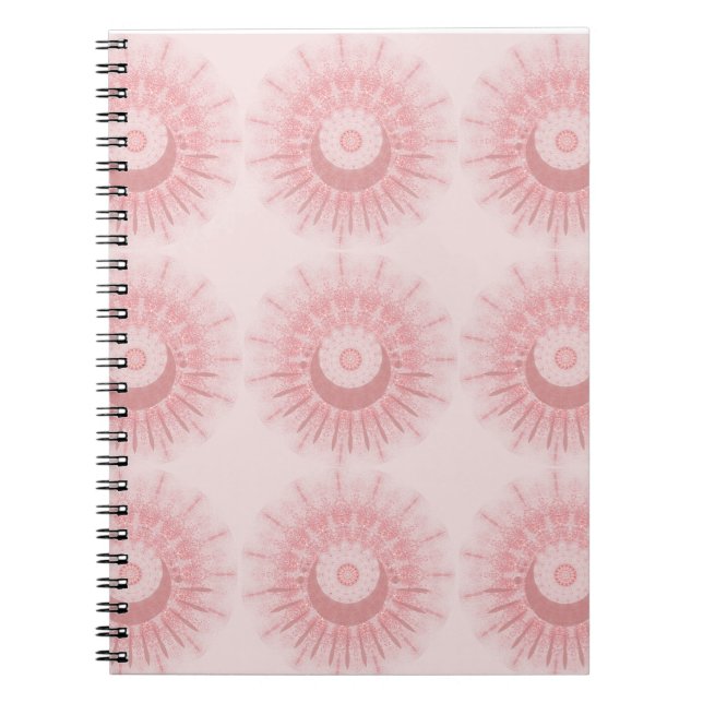 Cuaderno de notas con patrón tribal boho rosa rubo (Frente)