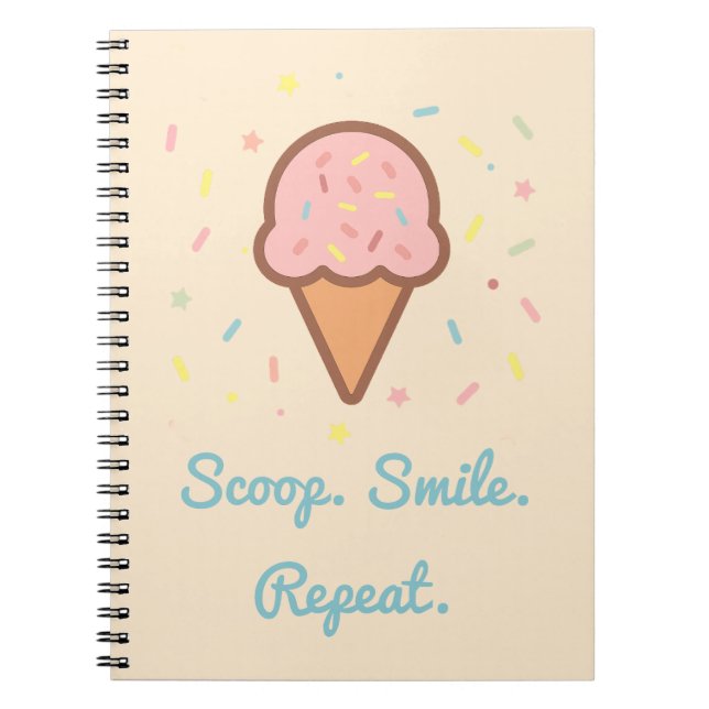 Cuaderno de notas con purpurina de helado – Scoop, (Frente)