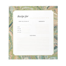 Cuaderno de notas con receta de papel mármol antig