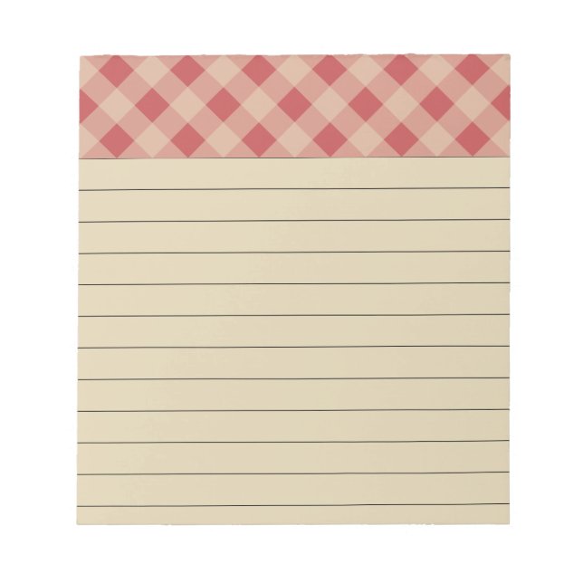 Cuaderno de notas cuadriculado rojo rústico (Frente)