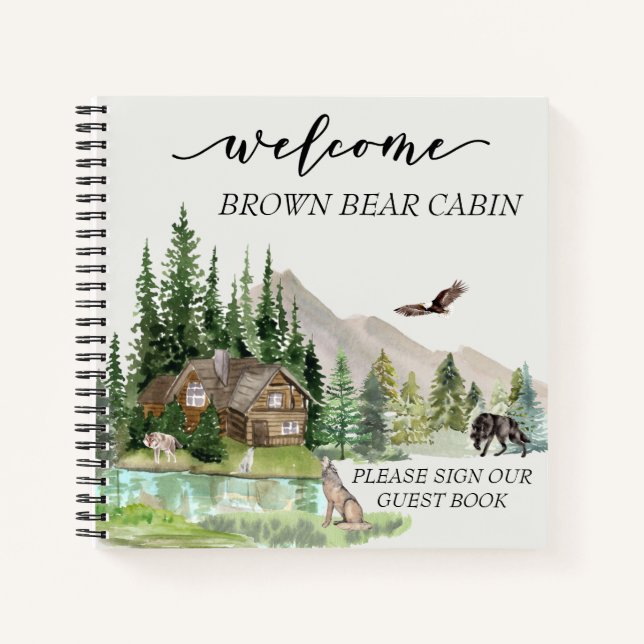 Cuaderno de notas de alquiler de cabaña de bosque  (Anverso)