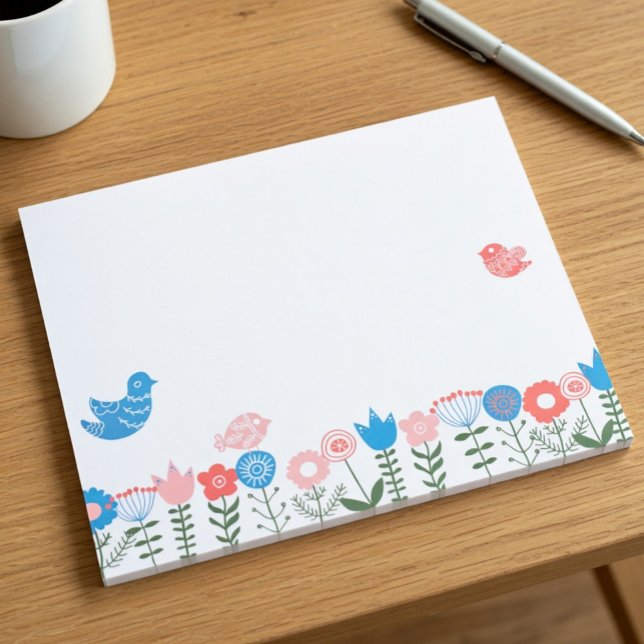 Cuaderno de notas de arte popular de pájaros y flo (Subido por el creador)