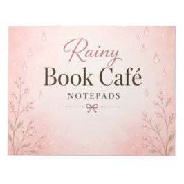 Cuaderno de notas de café lluvioso y libros
