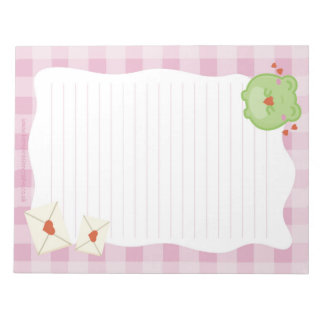 Cuaderno de notas de carta de amor de rana linda, 