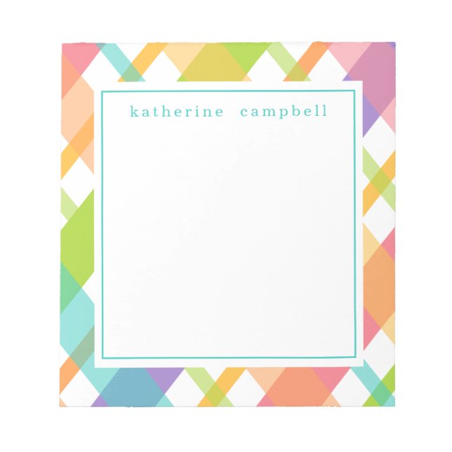 Cuaderno de notas de cuadros brillantes de primave (Frente)