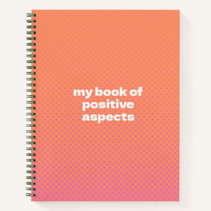 Cuaderno de notas de degradado de aspectos positiv