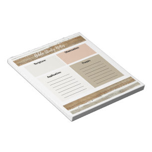 Cuaderno de notas de estudio bíblico neutro rústic