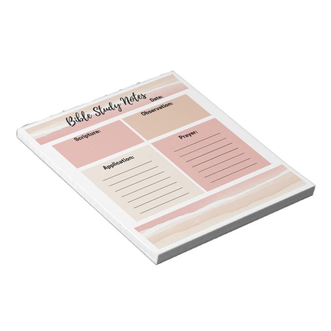 Cuaderno de notas de estudio bíblico tonos rosados (Lado Derecho)