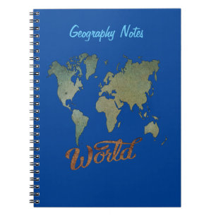 Cuaderno de notas de geografía para estudiantes y 