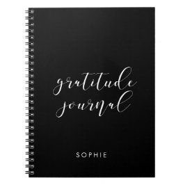 Cuaderno de notas de gratitud de caligrafía elegan