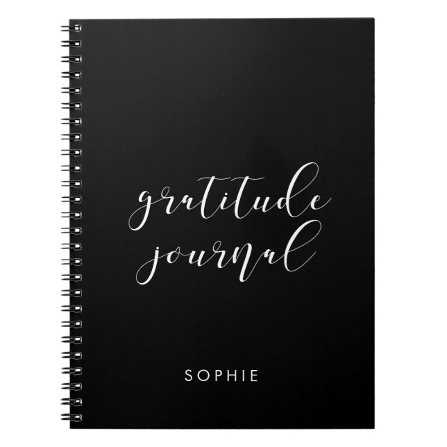 Cuaderno de notas de gratitud de caligrafía elegan (Frente)