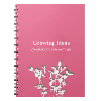 Cuaderno de notas de idea moderna de planta en cre