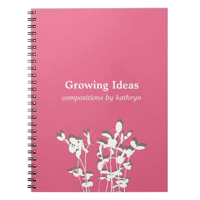 Cuaderno de notas de idea moderna de planta en cre (Frente)