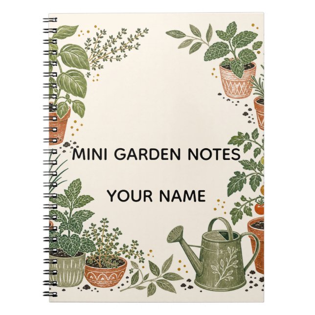 Cuaderno de Notas de Jardín Mini Personalizado (Frente)