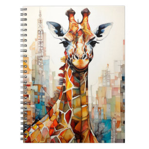 Cuaderno de notas de jirafa en la ciudad Diario