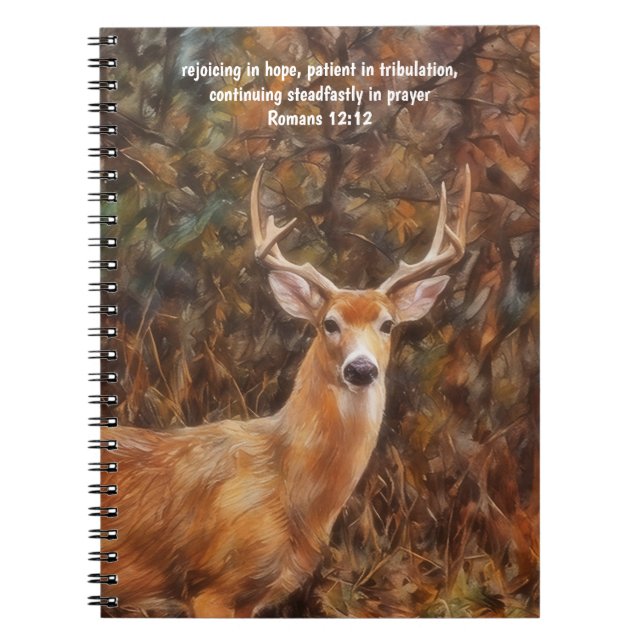 Cuaderno de notas de la Biblia con arte de ciervo  (Frente)