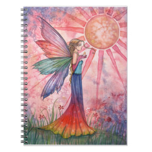 Cuaderno de notas de la hada del arcoíris colorido