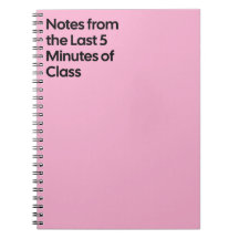 Cuaderno de notas de los últimos 5 minutos de clas