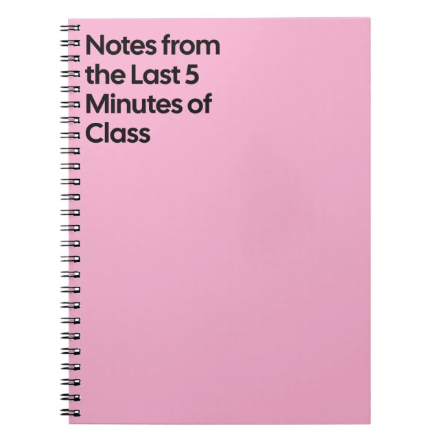 Cuaderno de notas de los últimos 5 minutos de clas (Frente)