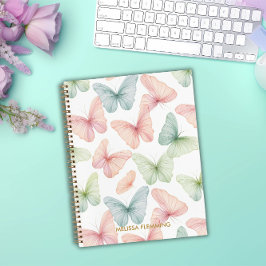 Cuaderno de notas de mariposa pastel