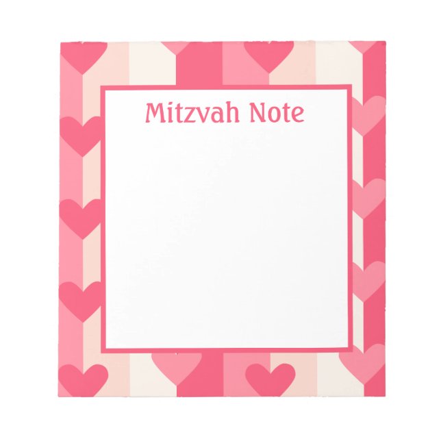 Cuaderno de notas de Mitzvah para niñas con corazo (Frente)