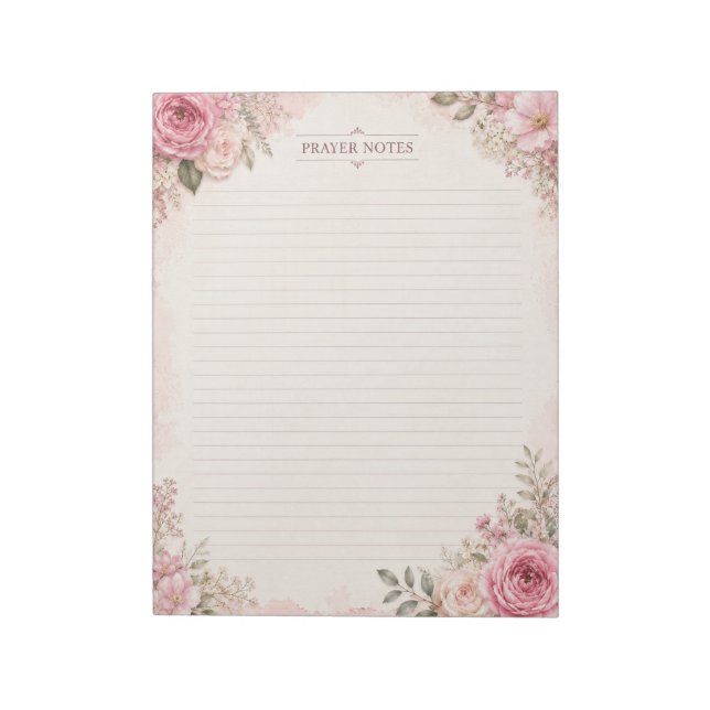 Cuaderno de notas de oración floral lindo (Lado Izquierdo)