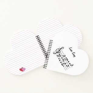 Cuaderno de notas de pájaro de canción de amor neg