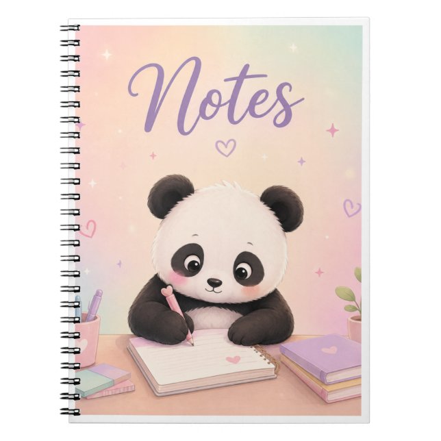 Cuaderno de notas de panda lindo – Libreta de escr (Frente)
