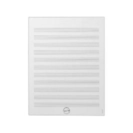 Cuaderno de notas de papel de partitura blanca con