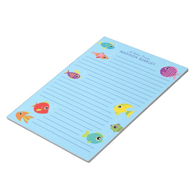 Cuaderno de notas de papelería para niños con pece (Lado Derecho)