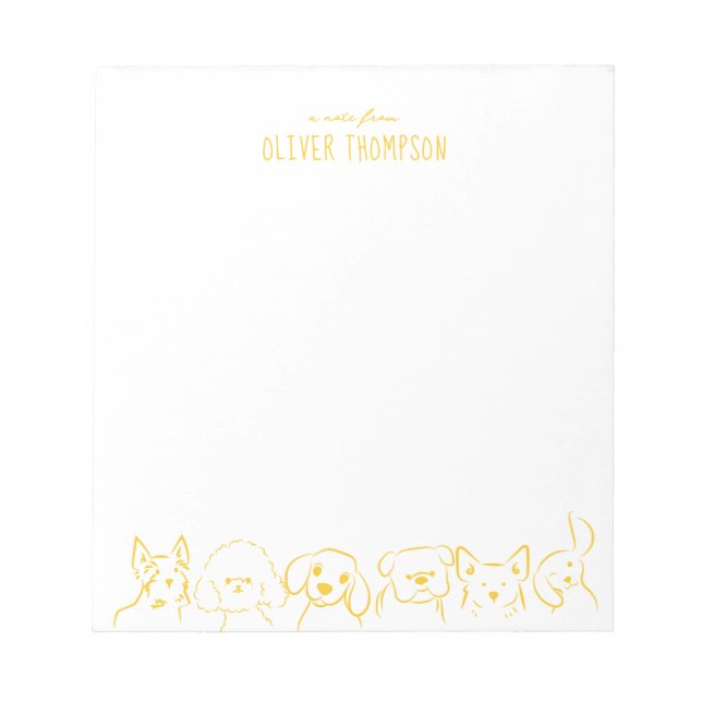 Cuaderno De Notas De Perro Animal Lindo Amarillo B (Frente)
