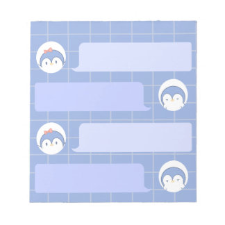 Cuaderno de notas de pingüino azul lindo | Cuadríc