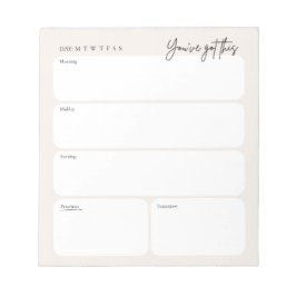 Cuaderno de notas de planificador diario mínimo