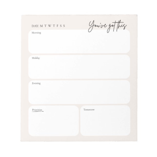 Cuaderno de notas de planificador diario mínimo (Frente)