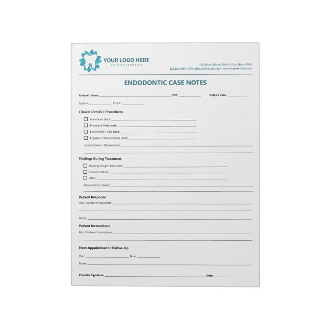 Cuaderno de notas de progreso de tratamiento de en (Lado Izquierdo)