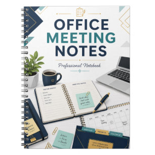 Cuaderno de notas de reuniones de oficina profesio