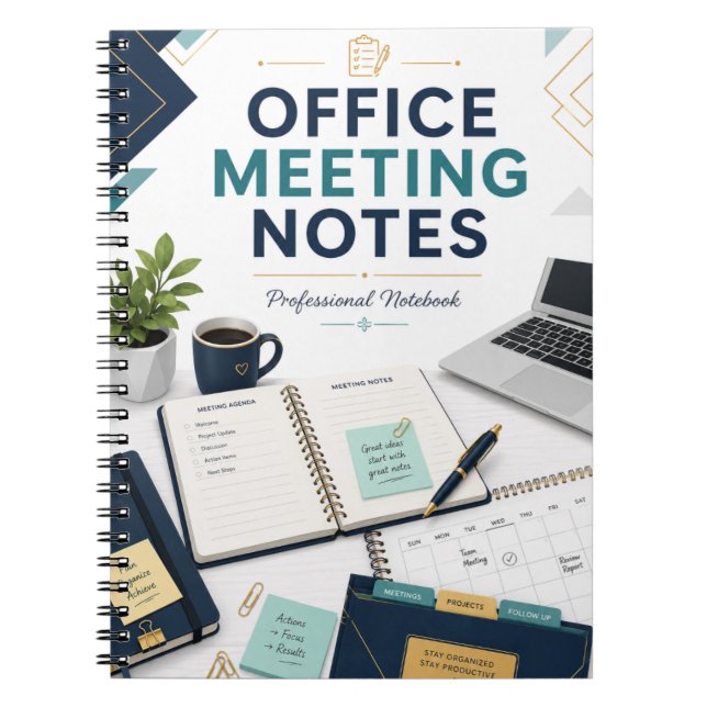 Cuaderno de notas de reuniones de oficina profesio (Frente)
