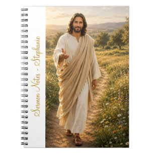 Cuaderno de notas de sermón Jesús estudio bíblico 