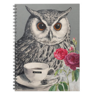 Cuaderno de notas del búho de gran cuerno