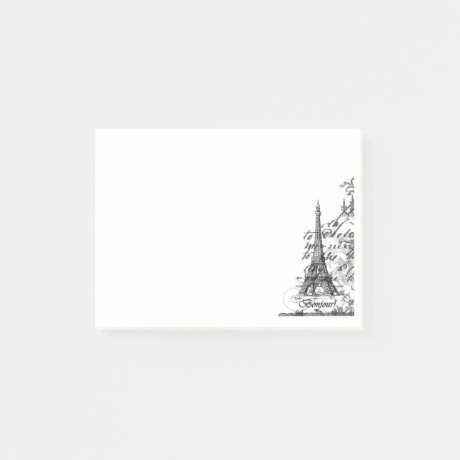 Cuaderno de notas del collage de París Bonjour (Anverso)