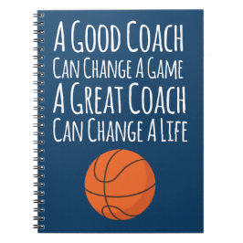 Cuaderno de notas del entrenador de baloncesto azu