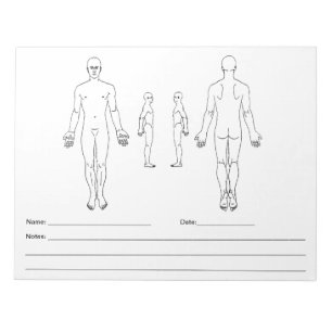 Cuaderno de notas del mapa del cuerpo - nota del