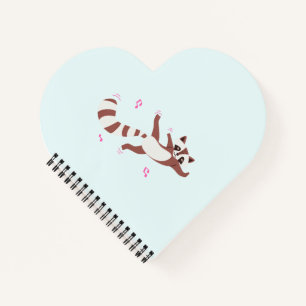 Cuaderno de notas del mapache bailarín de acuarela